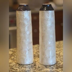 Elegant Ivory and Blue Vases